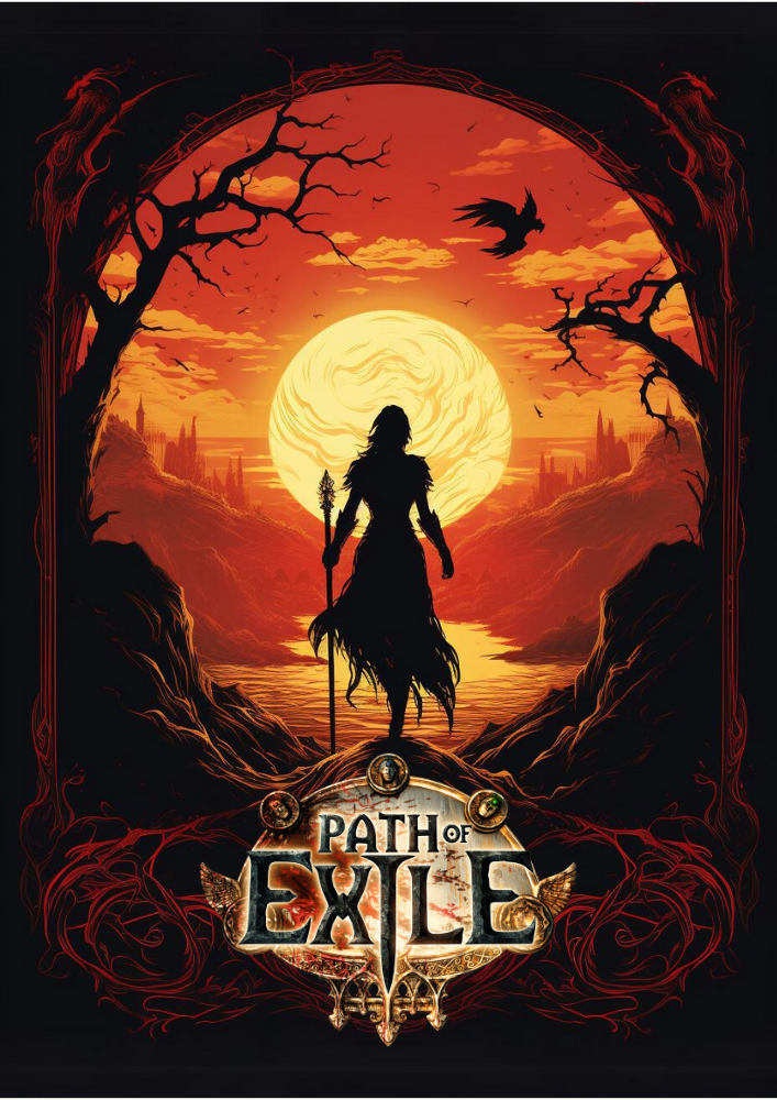 Affiche Path of Exile – Art mural de jeu de rôle d'action et de fantasy