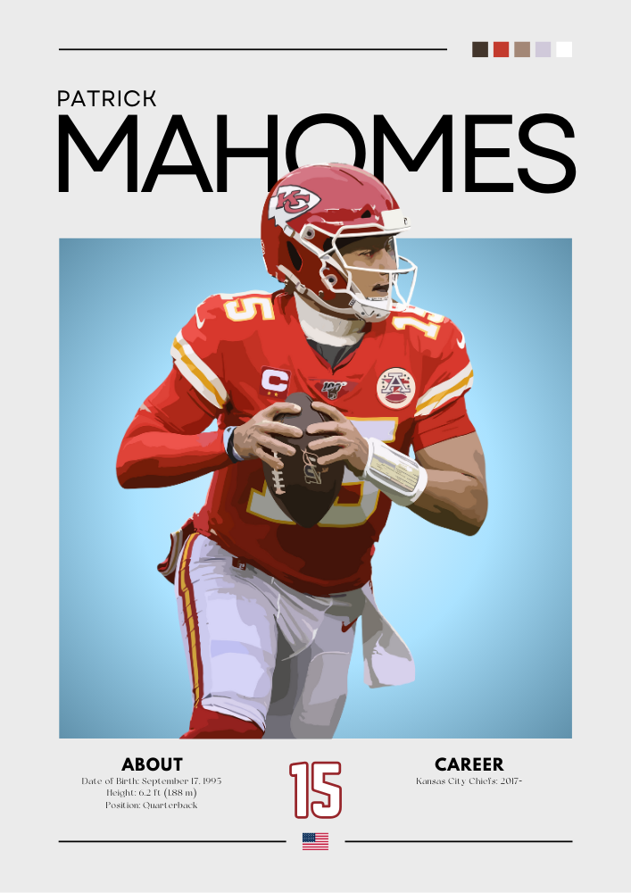Patrick Mahomes Poster – Kansas City Chiefs MVP Print