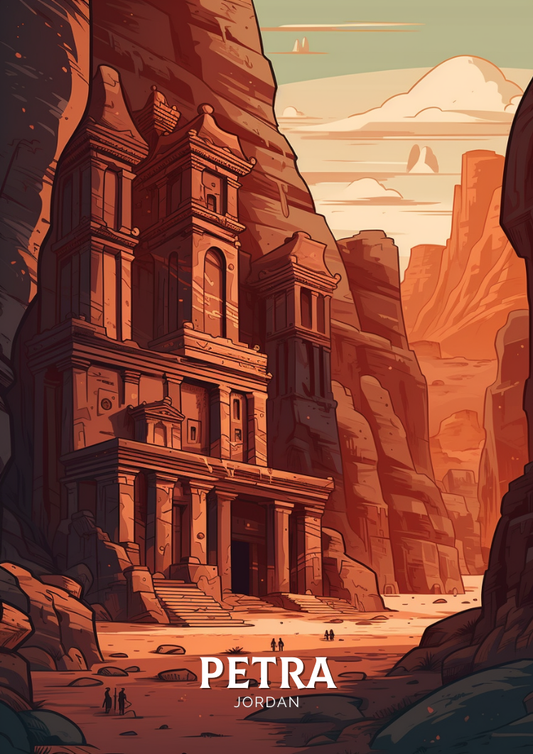 Petra Print - Affiche de voyage rétro