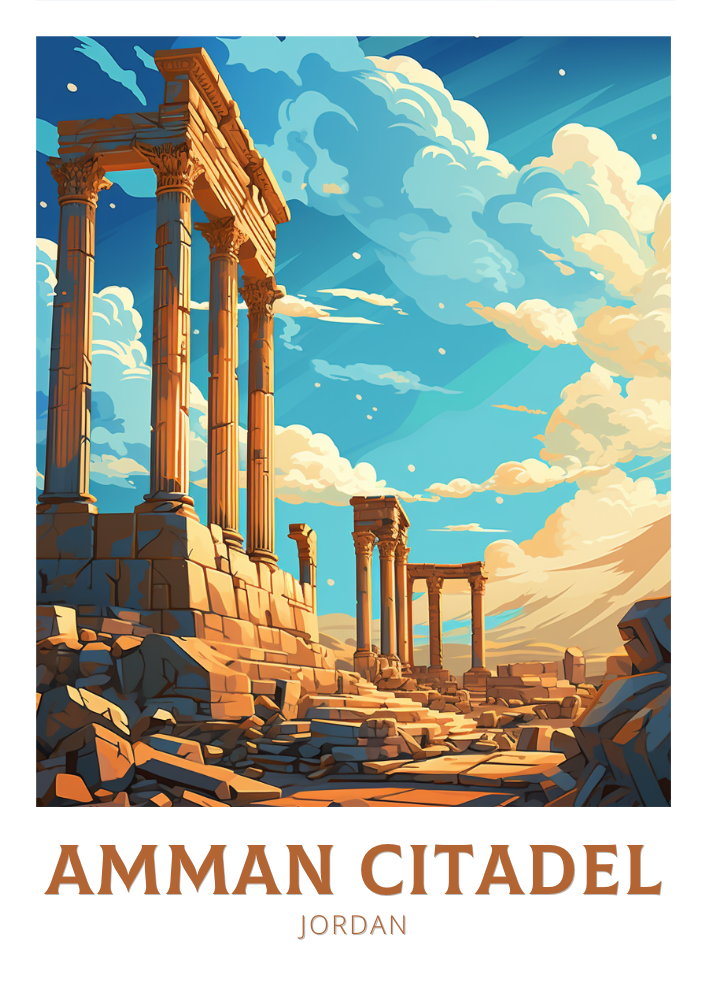 Amman Citadel Print - Vintage Artwork