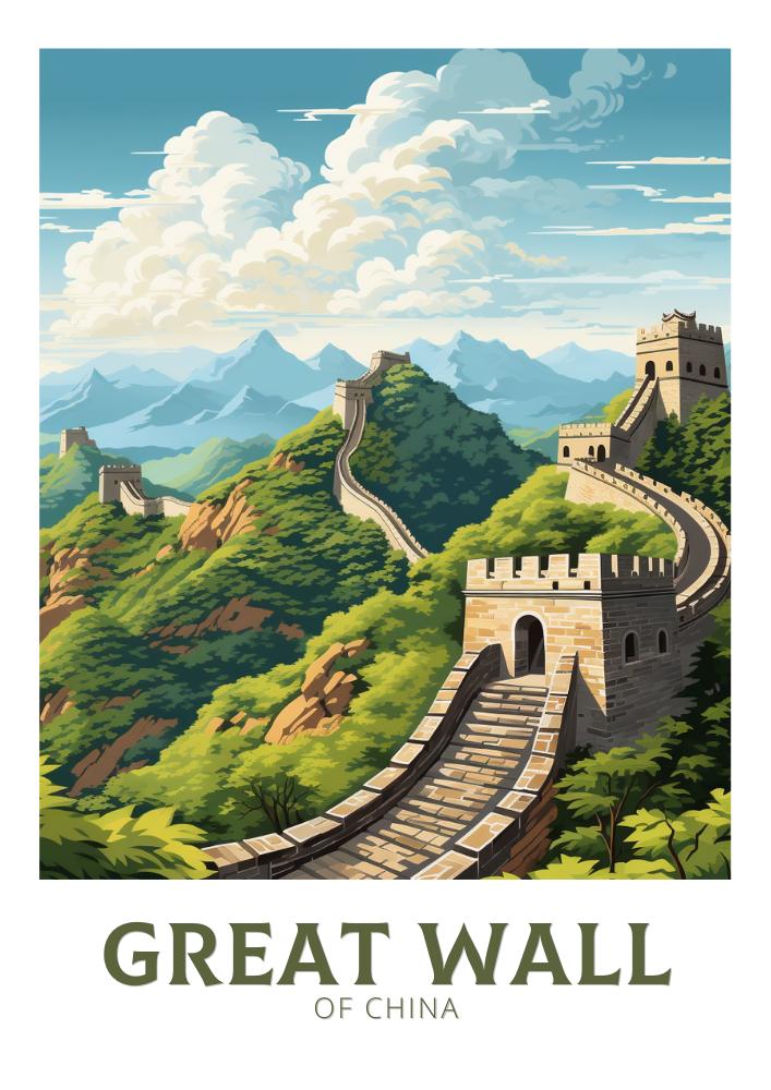 Affiche de la Grande Muraille de Chine - Impression de voyage