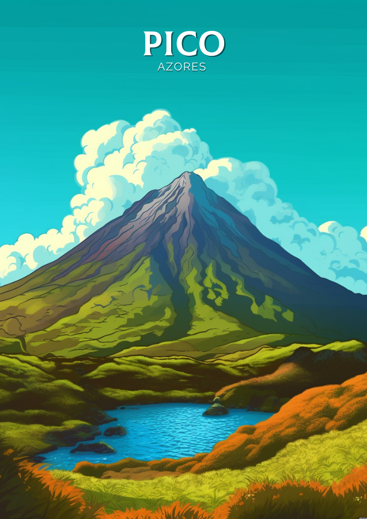 Affiche de voyage Pico - Œuvre d'art des Açores
