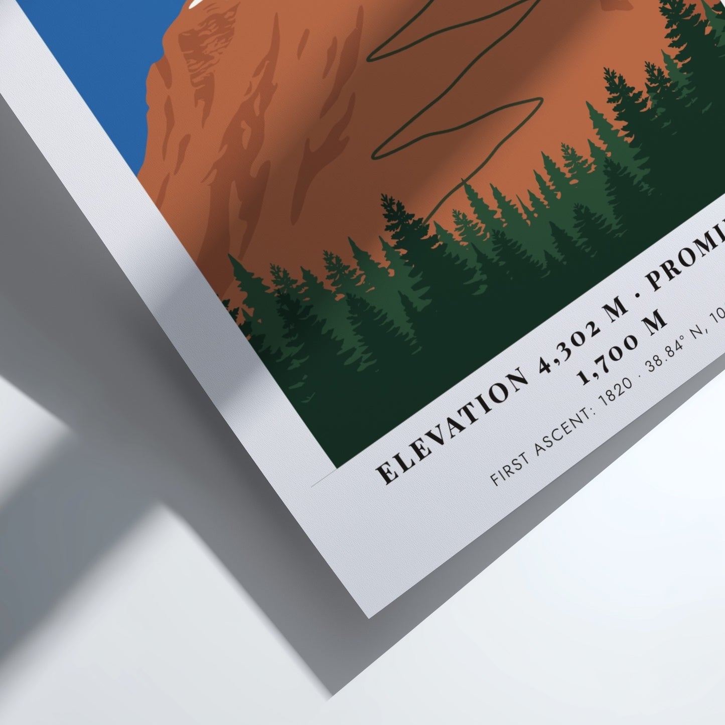 Poster of Pikes Peak featuring a winding road through a mountain landscape illustration.
