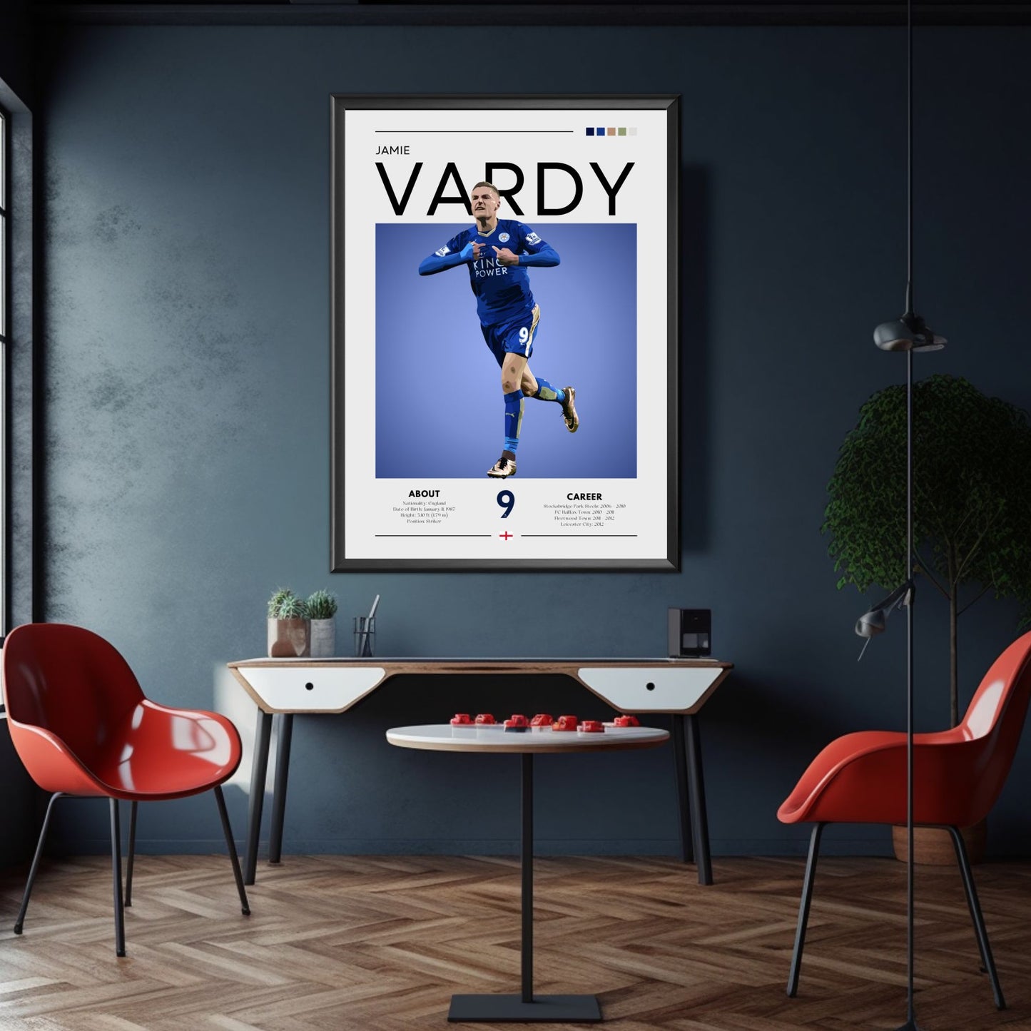 Jamie Vardy Leicester City Poster