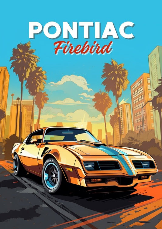 Pontiac Firebird Print – Affiche murale classique Muscle Car