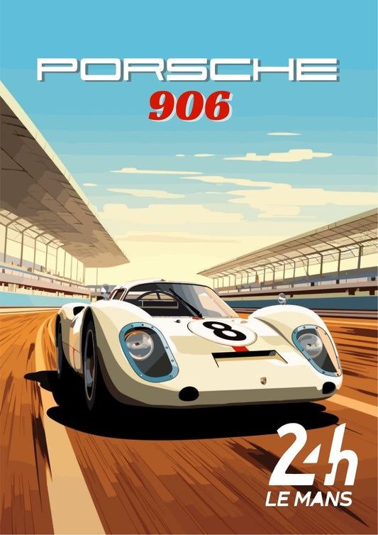 Affiche Porsche 906 – Carrera 6 Le Mans Race Car Wall Art