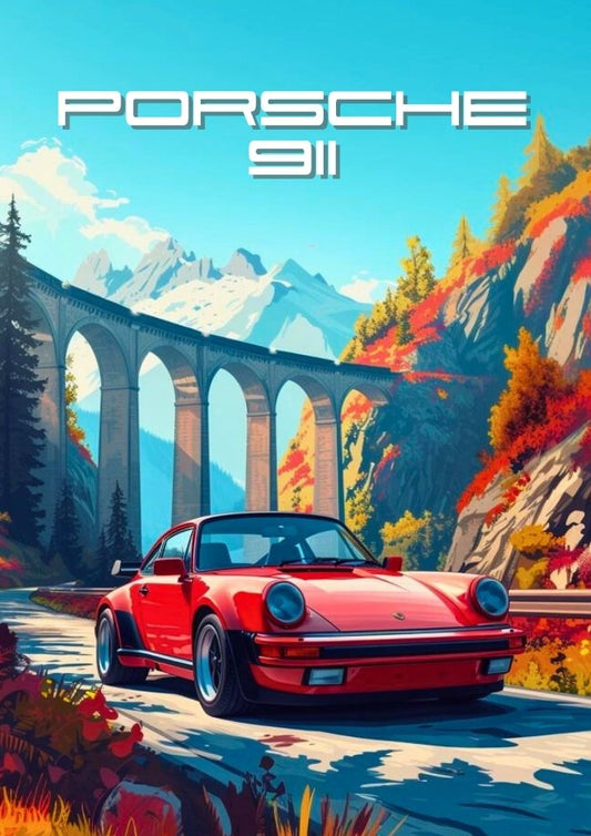 Impression Porsche 911 – Décoration murale classique allemande des années 1980