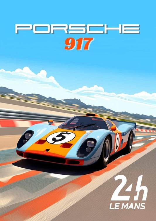 Affiche Porsche 917 – Décoration murale Légende du Mans pour les fans de sport automobile
