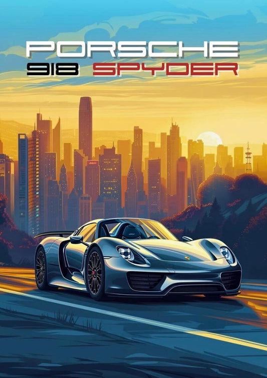 Impression Porsche 918 Spyder – Décoration murale moderne représentant une hypercar allemande