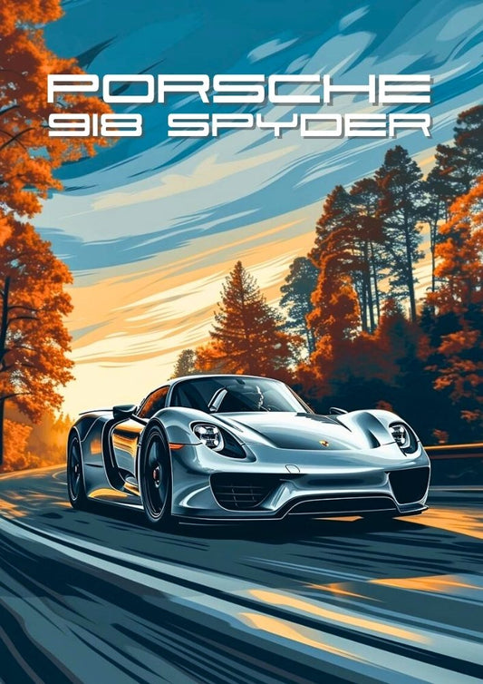 Affiche Porsche 918 Spyder – Décoration murale de luxe pour passionnés