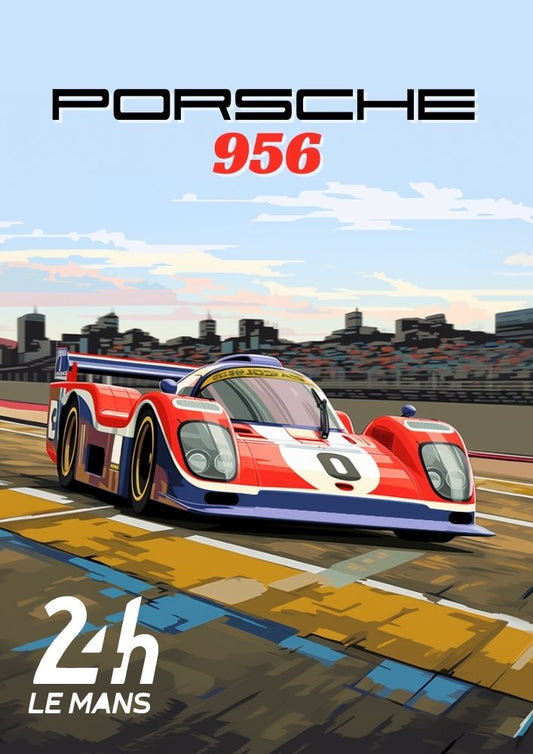 Affiche Porsche 956 – Décoration murale Groupe C des 24 Heures du Mans