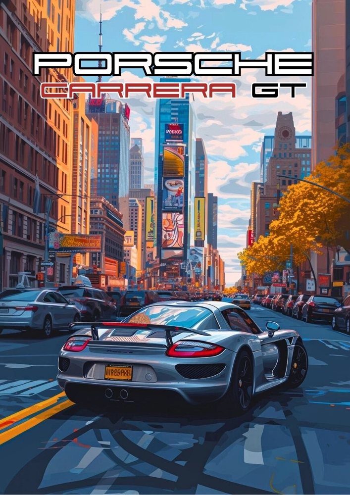 Affiche Porsche Carrera GT – Décoration murale représentant une supercar allemande haute performance