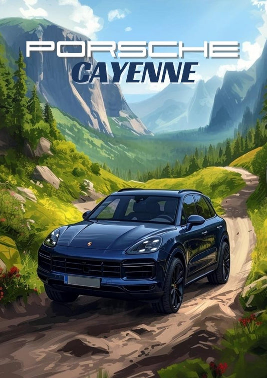 Affiche Porsche Cayenne – Décoration murale de luxe SUV allemand des années 2010