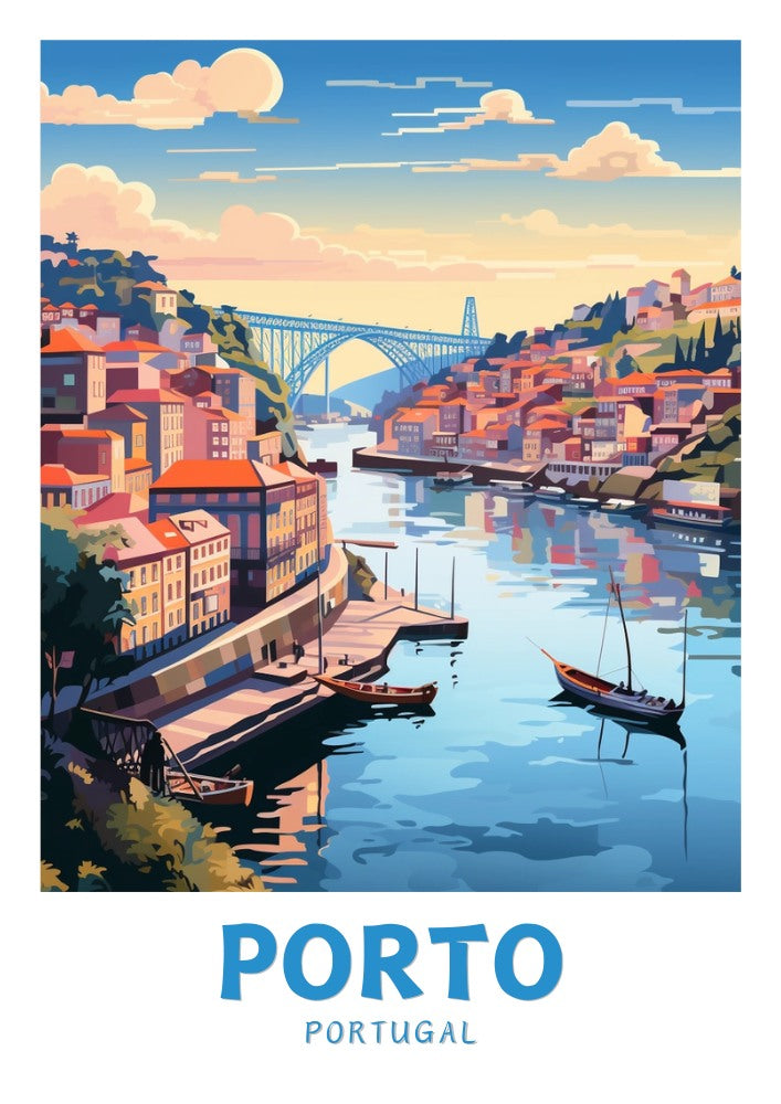 Affiche de voyage de Porto Riviera - Porto Artwork