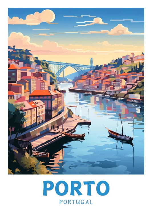Affiche de voyage de Porto Riviera - Porto Artwork