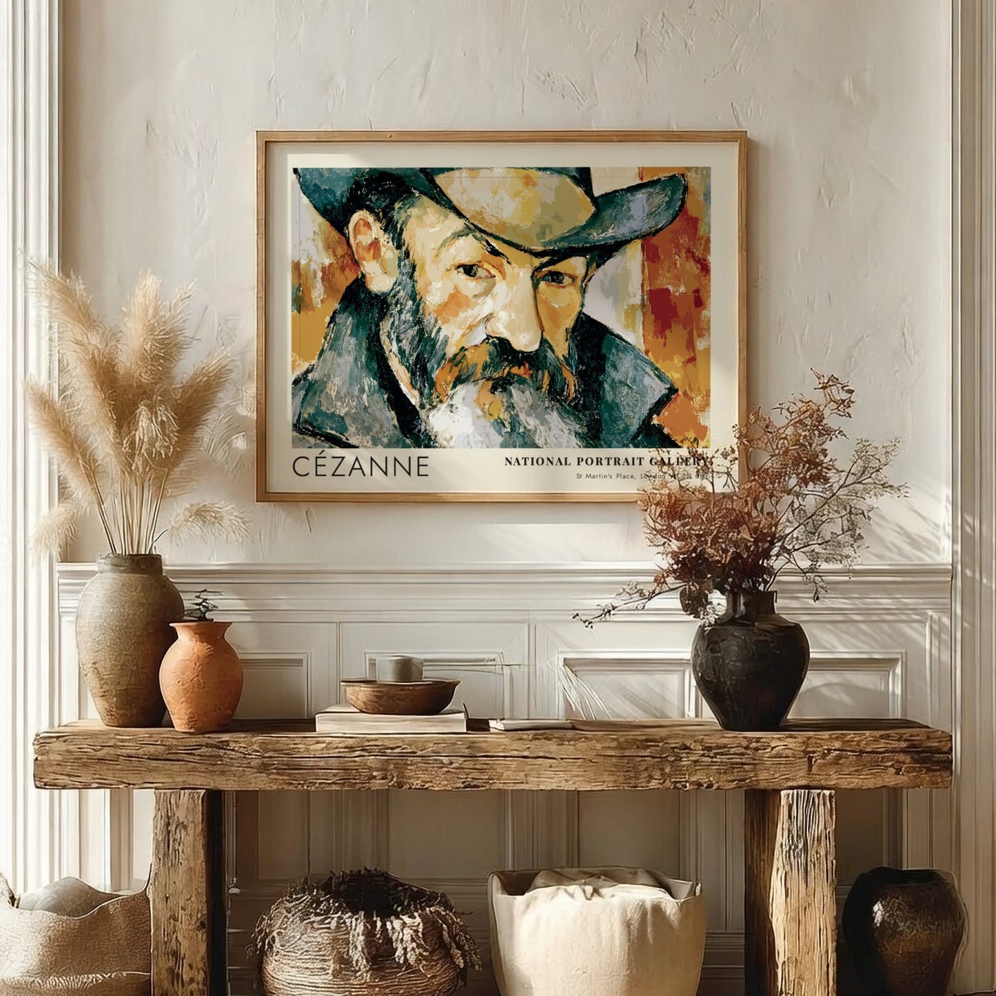 Wall art poster of a Cézanne self-portrait from the National Portrait Gallery exhibition display