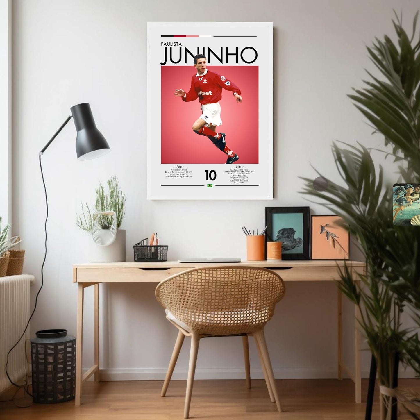 Juninho Paulista Poster - Legendary Brazilian Football Print