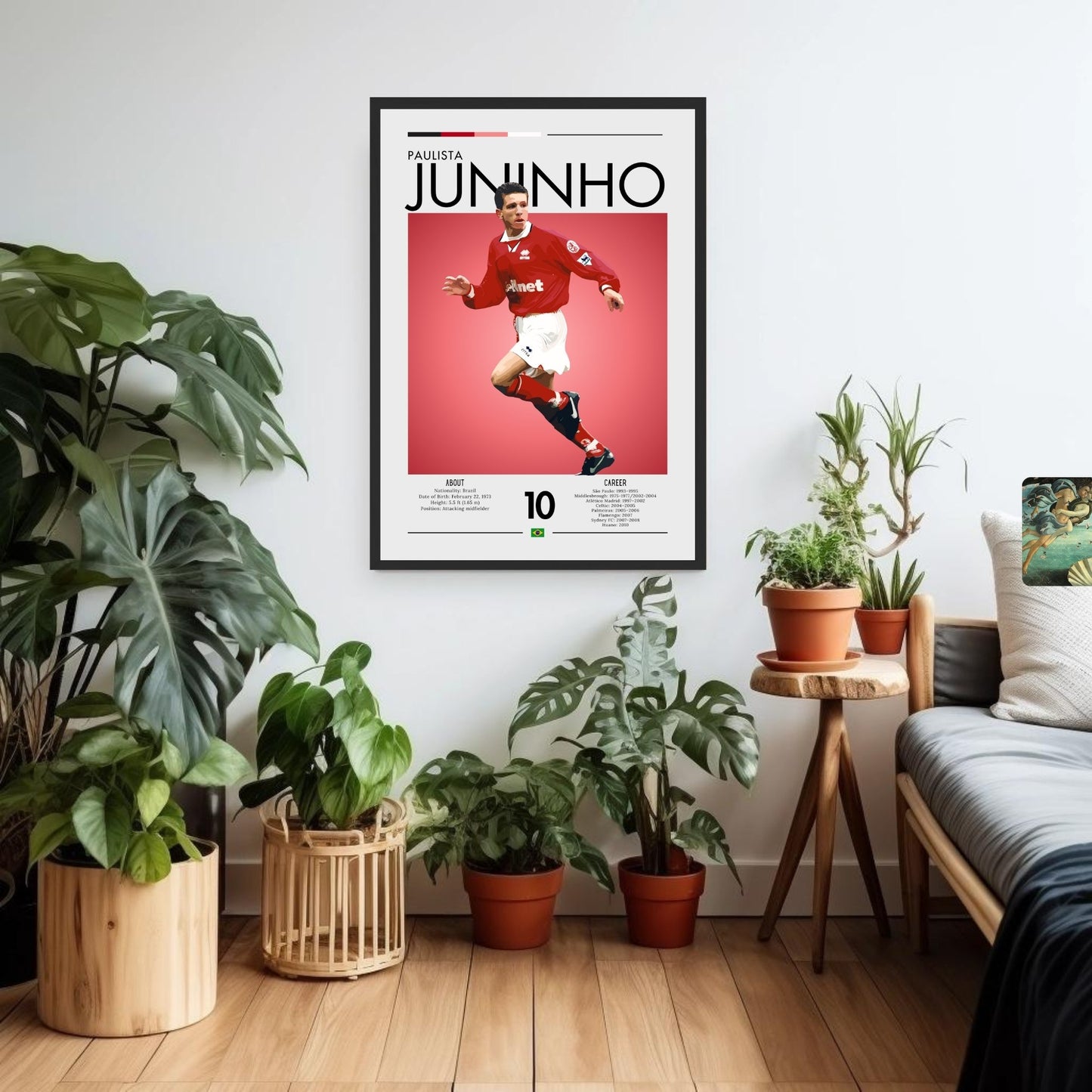 Juninho Paulista Poster - Legendary Brazilian Football Print