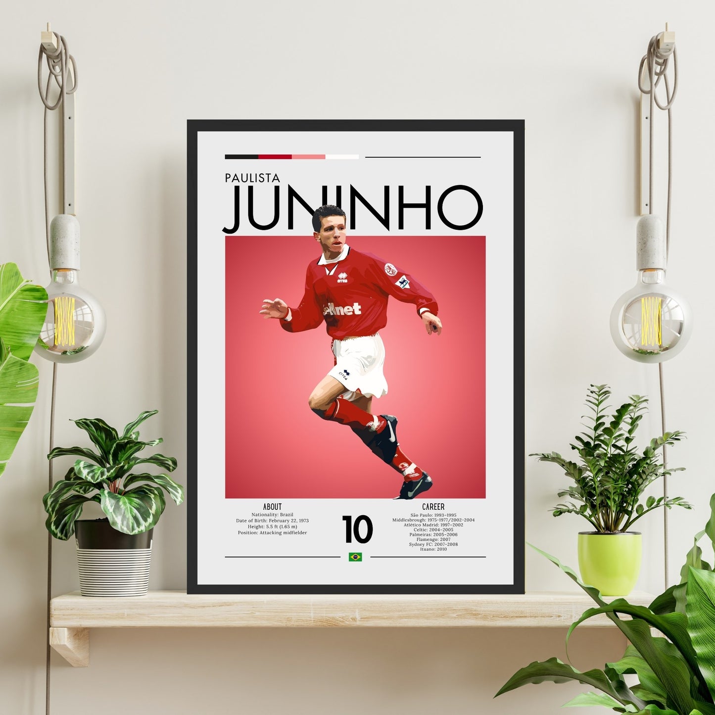 Juninho Paulista Poster - Legendary Brazilian Football Print