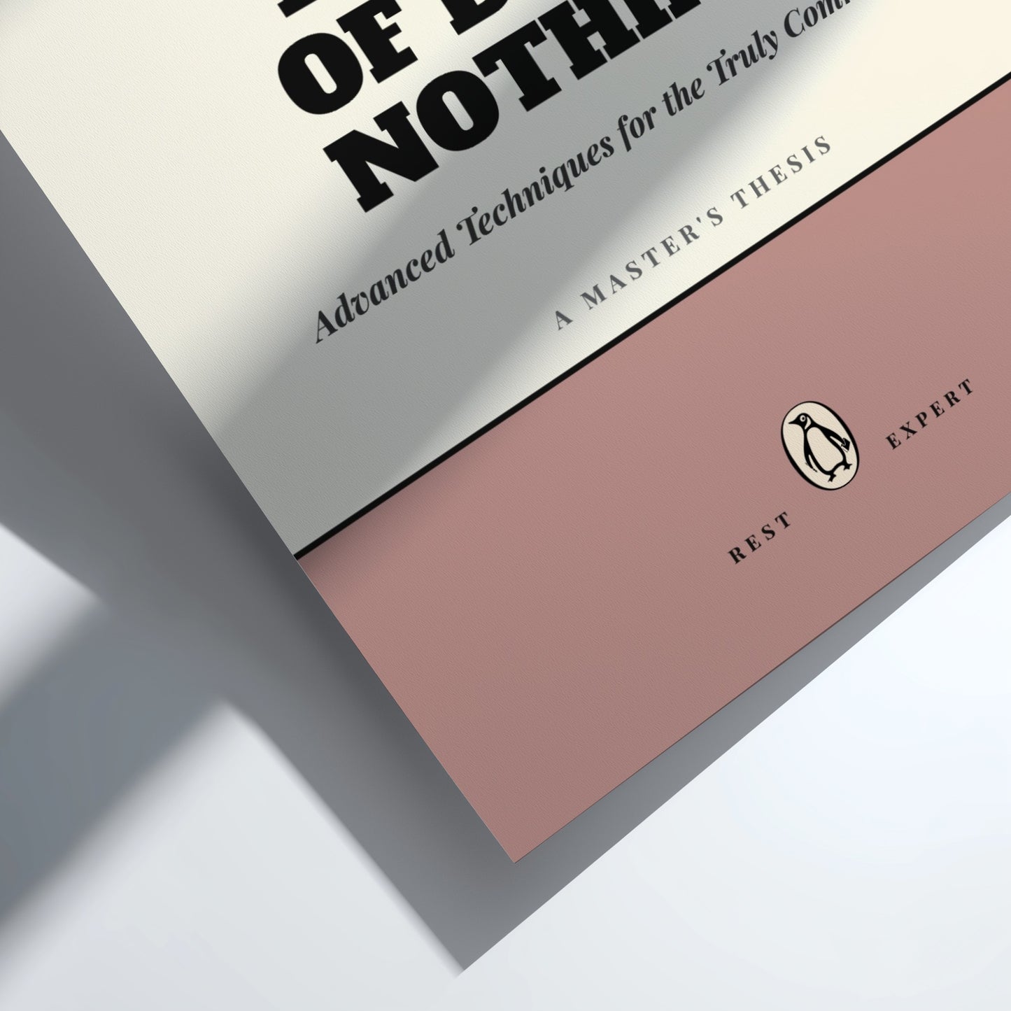 Funny quote poster featuring whimsical illustrations from the Penguins book in vibrant colors and playful
