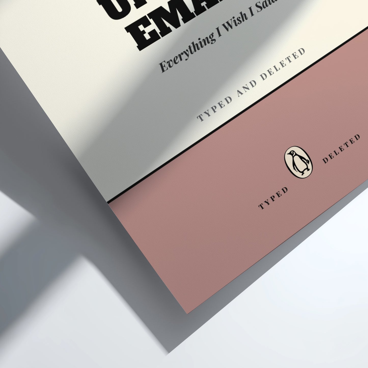 Two books titled 'Everything I Wish I Said' and 'Typed and Deleted' on a light gray background.