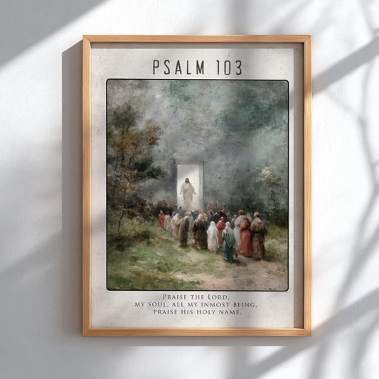 Psalm 103 Scripture Art - "Bless the Lord" Wall Print