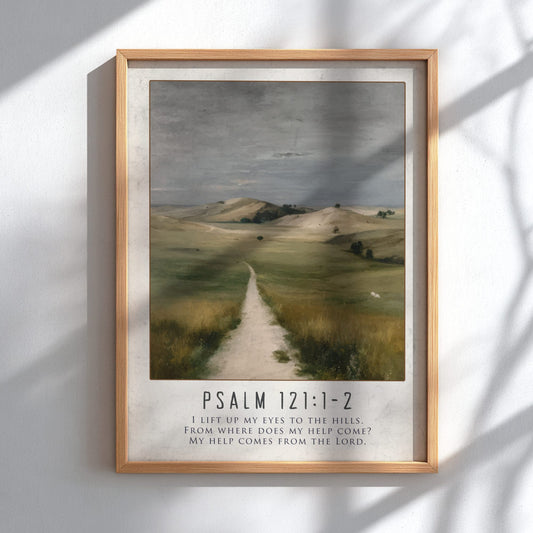Psalm 121:1-2 Scripture Art - "The Maker of Heaven and Earth" Wall Print