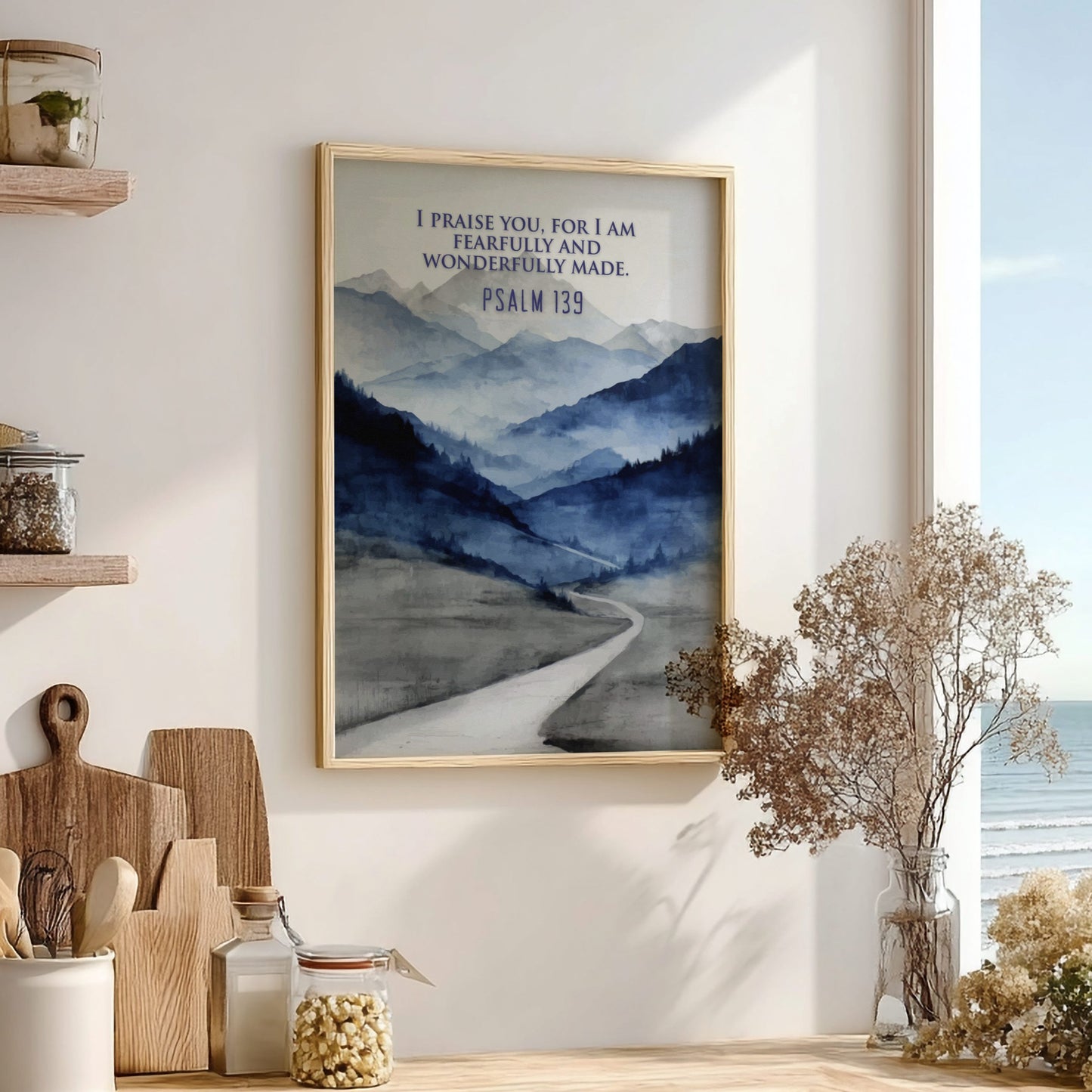 Psalm 139 Scripture Art - "Search Me and Know Me" Wall Print