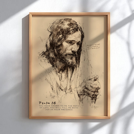 Psalm 16 Scripture Art - "The Path of Life" Wall Print