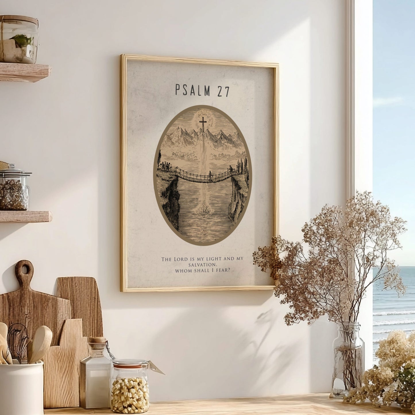 Psalm 27 Scripture Art - "The Stronghold" Wall Print