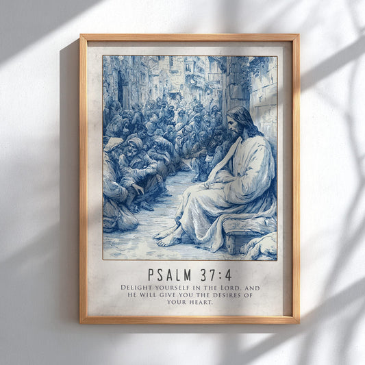 Psalm 37:4 Scripture Art - "Desires of Your Heart" Wall Print