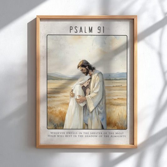 Psalm 91 Scripture Art - "The Secret Place" Wall Print