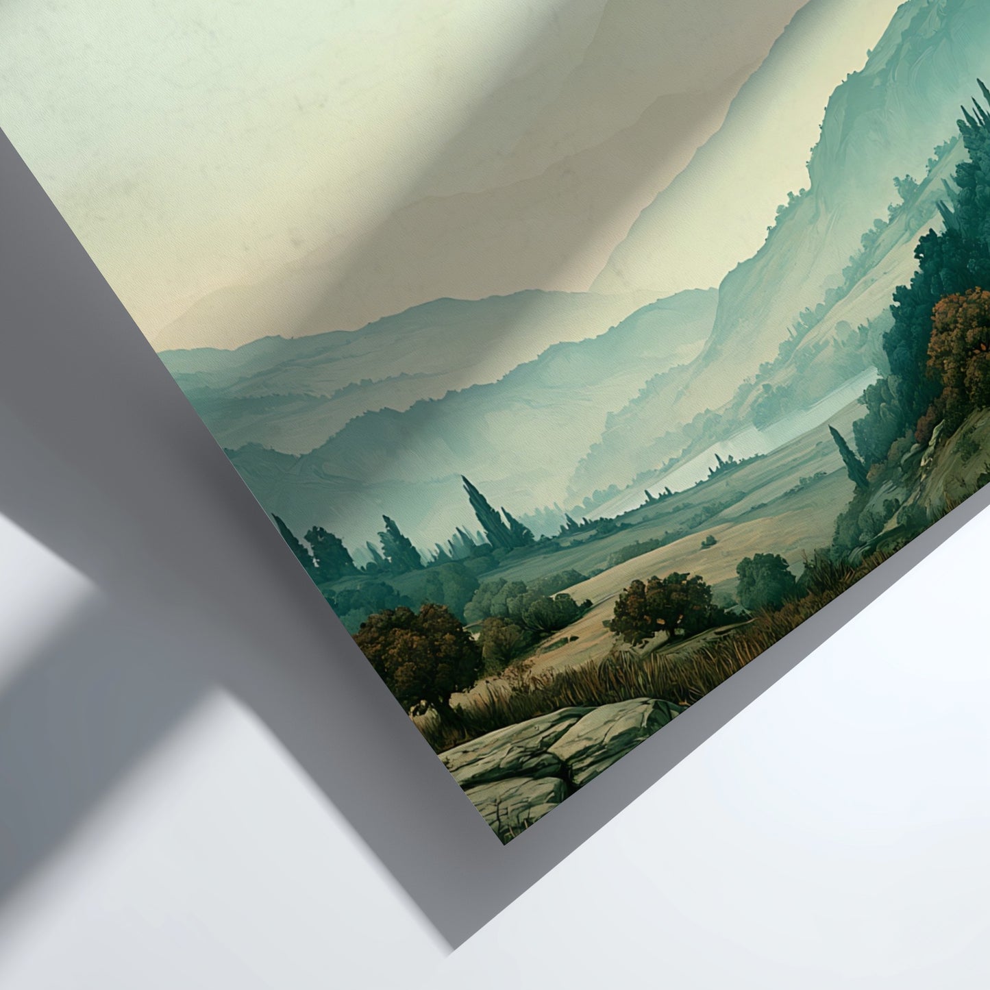 Poster displaying rolling hills and a misty valley with the Psalm 27:1 scripture quote.