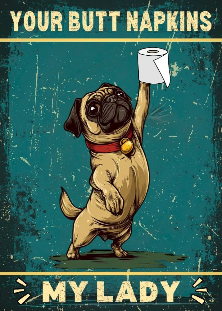 Funny Pug Bathroom Print