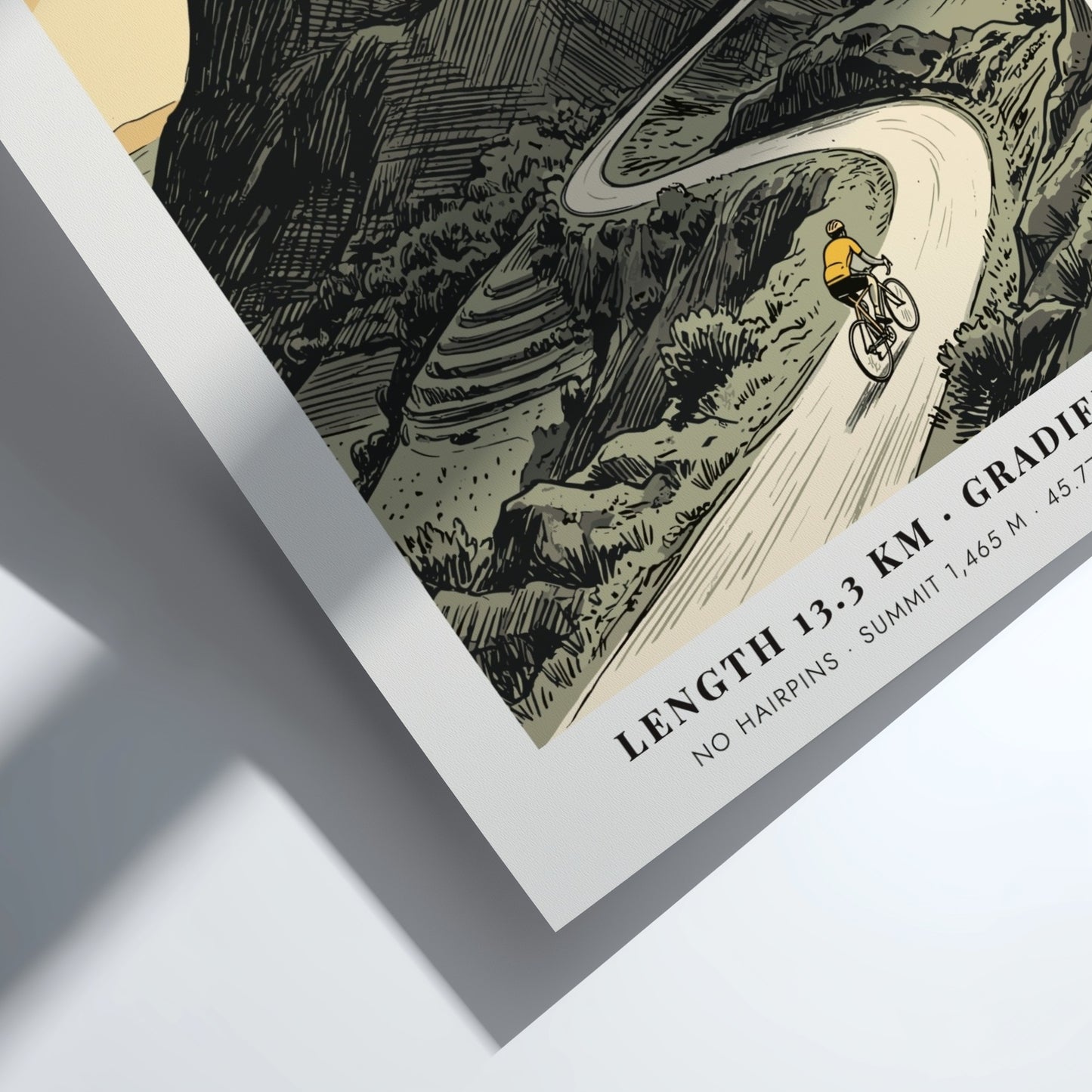 Cycling poster showing a rider climbing the Puy De Dome volcano in France