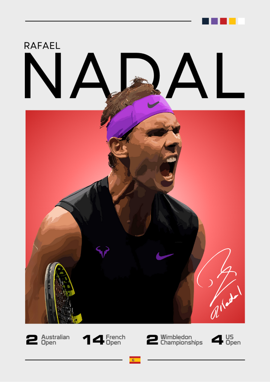 Affiche Rafael Nadal – Décoration murale de légende du tennis pour les fans