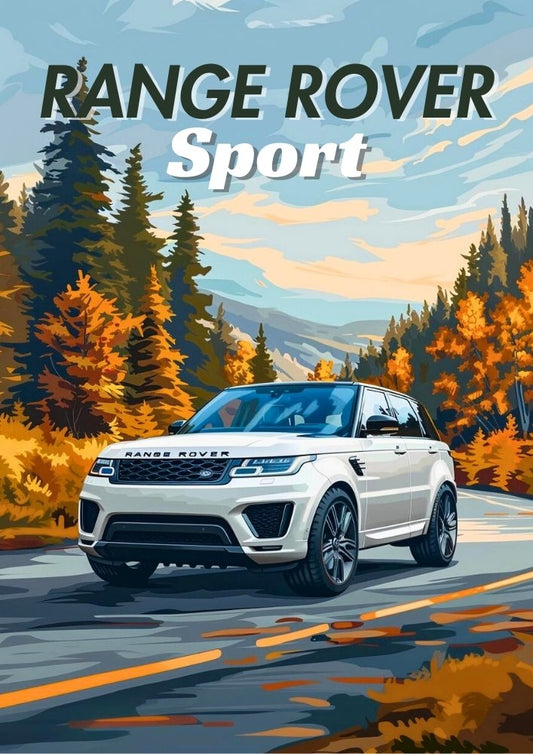 Affiche Range Rover Sport – Impression d'art mural de SUV de luxe britannique moderne