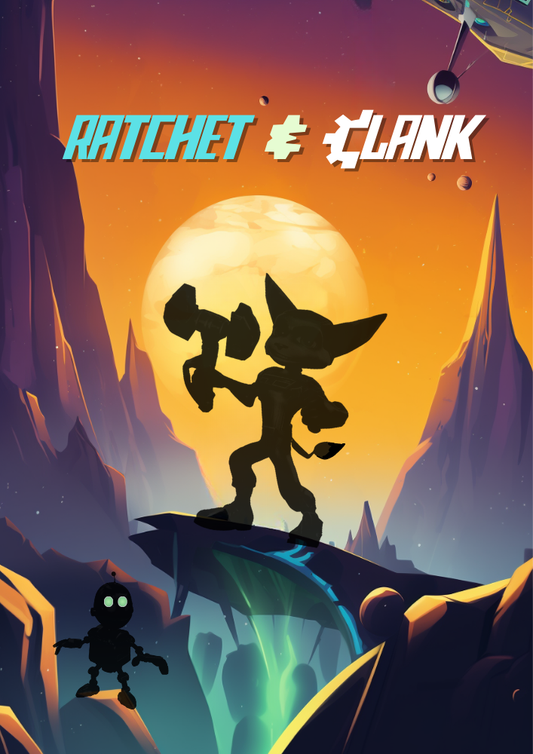 Affiche Ratchet & Clank – Décoration murale PlayStation pour salles de jeux