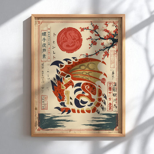 Rathalos Poster - Monster Hunter Wall Art Print