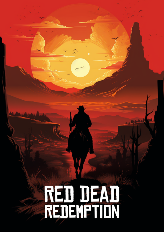 Affiche Red Dead Redemption - Impression de jeu rétro
