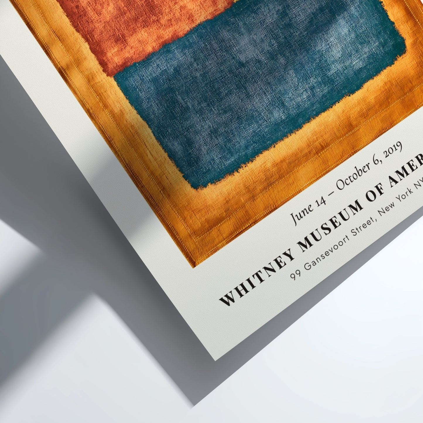 Wall art poster featuring the Rothko Reds Browns and Black exhibition design with blocks