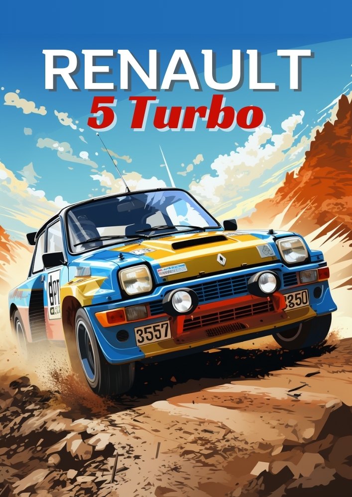 Affiche Renault 5 Turbo – Décoration murale de légende du rallye Groupe B