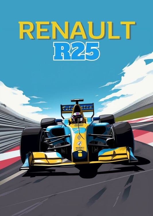 Affiche Renault R25 F1 – L'œuvre d'Alonso en championnat 2005