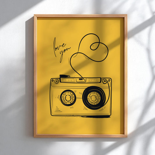 Analog Love Modern Art - The Retro Cassette Wall Print