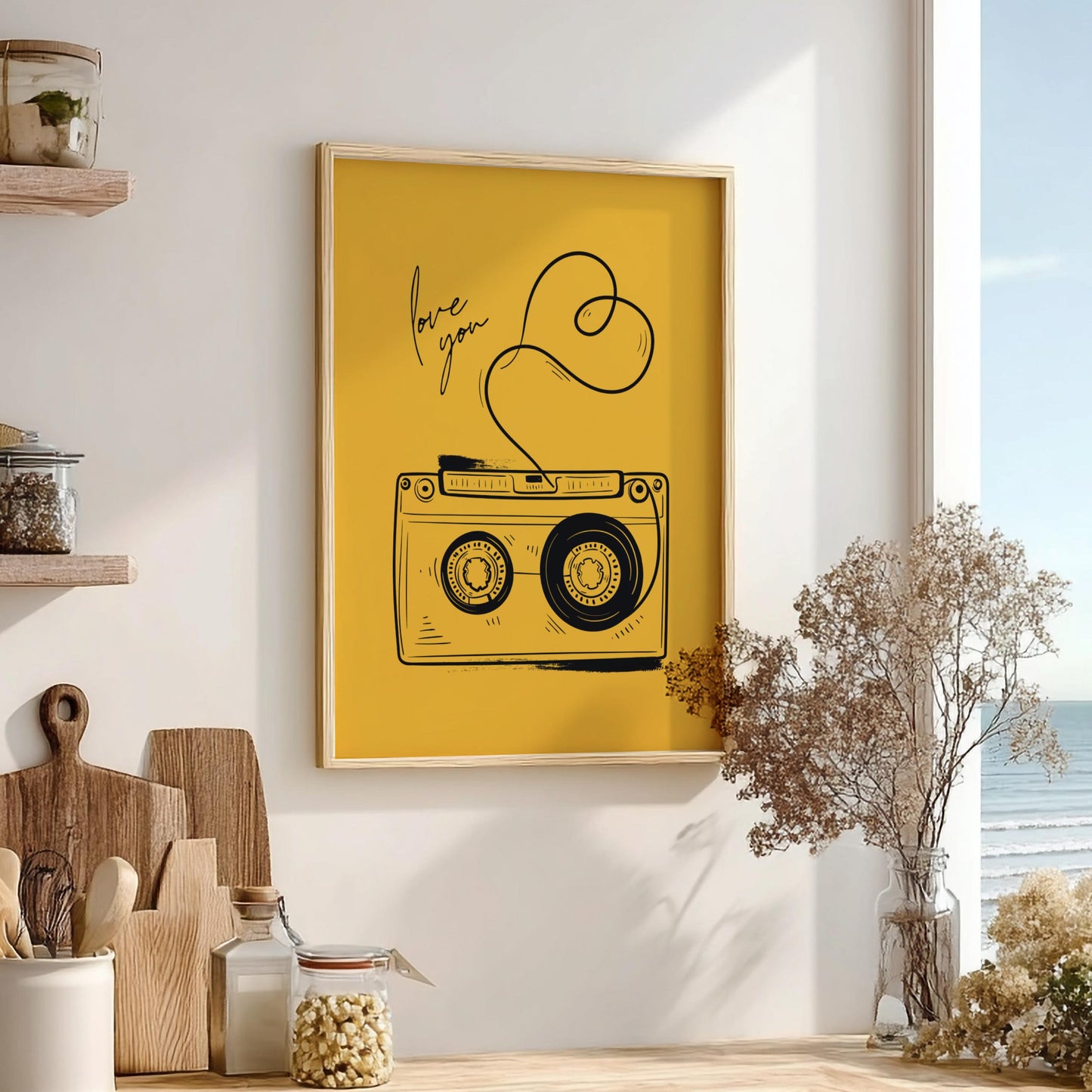 Analog Love Modern Art - The Retro Cassette Wall Print
