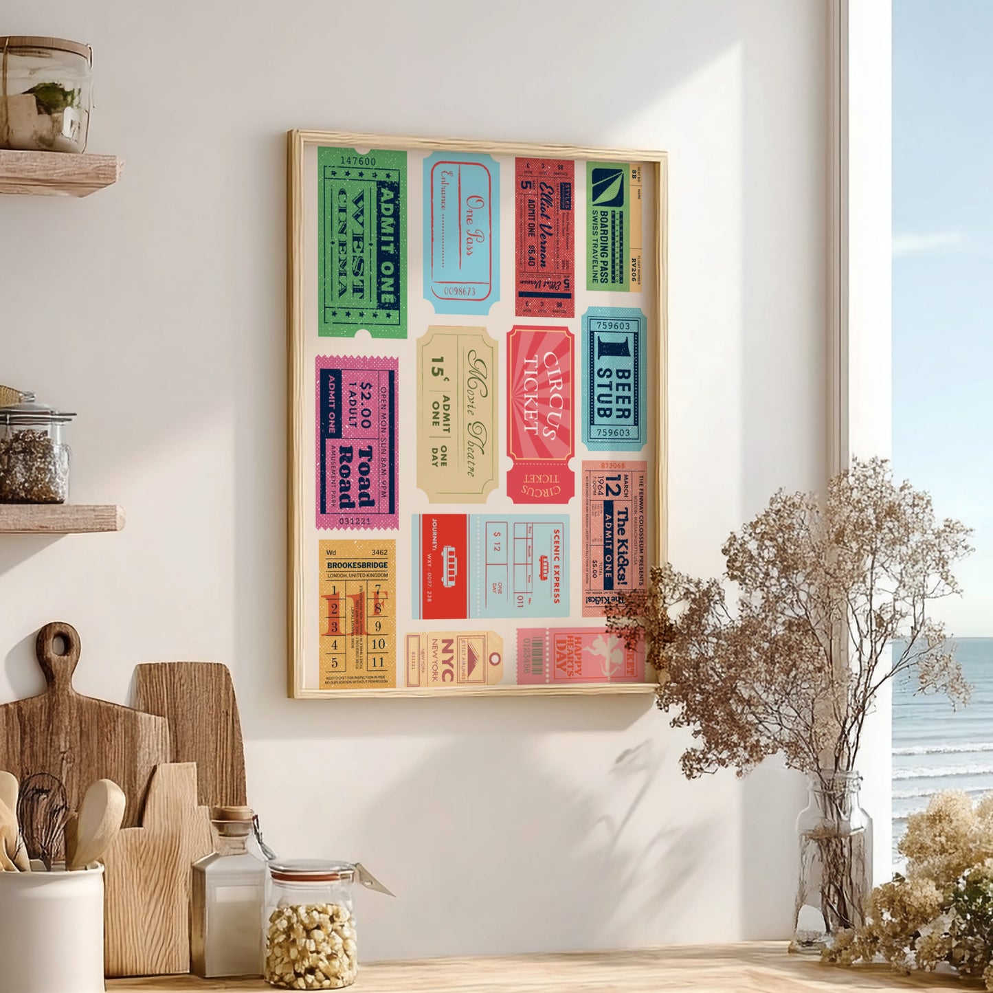 The Golden Age Art - Retro Cinema Tickets Modern Wall Print