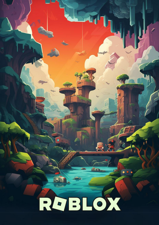 Affiche du jeu Roblox – Art pour les configurations de jeu créatives et les jeunes joueurs
