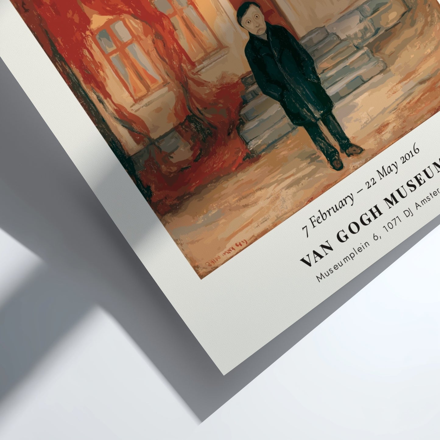 Rød Villvin poster featuring Edvard Munch's art with rich reds and earthy tones