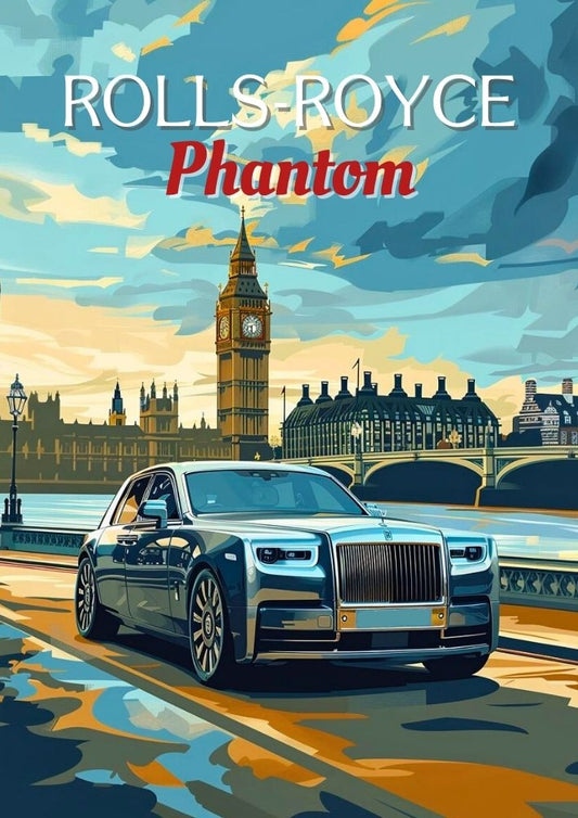 Affiche Rolls-Royce Phantom – Affiche murale de luxe britannique moderne