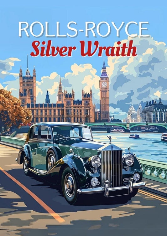 Affiche Rolls-Royce Silver Wraith – Affiche murale de luxe britannique classique